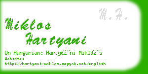 miklos hartyani business card